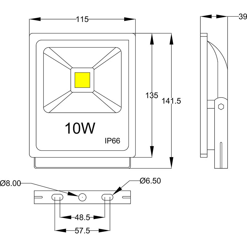 Ultra Slim COB 10W flood light led