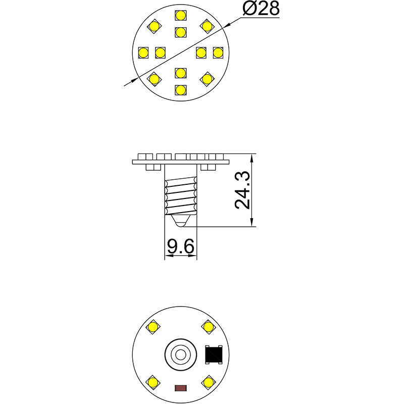 new e10 led amusement AC24/60/110v good price with 11/16/18smd leds