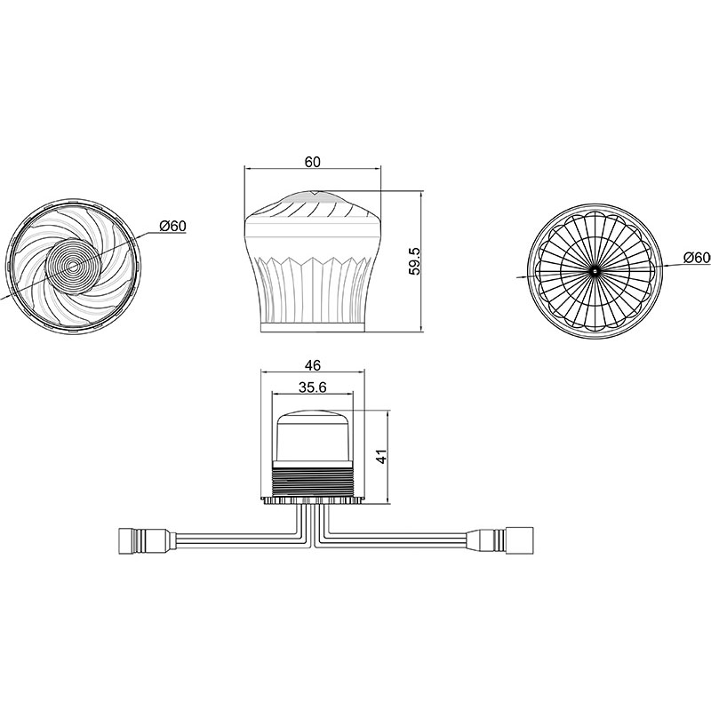 360 degree preprogrammable DC24V RGB turbo lights